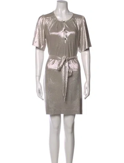 Pre-owned Sabina Musayev Scoop Neck Mini Dress In Silver
