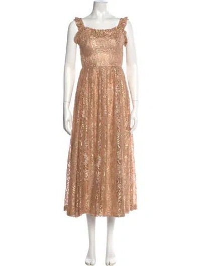 Pre-owned Sabina Musayev Square Neckline Long Dress In Multi