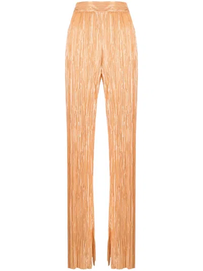 Sabina Musayev Straight-leg Plissé Trousers In Peach