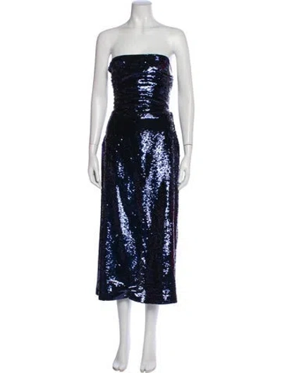 Pre-owned Sabina Musayev Strapless Midi Length Dress In Black