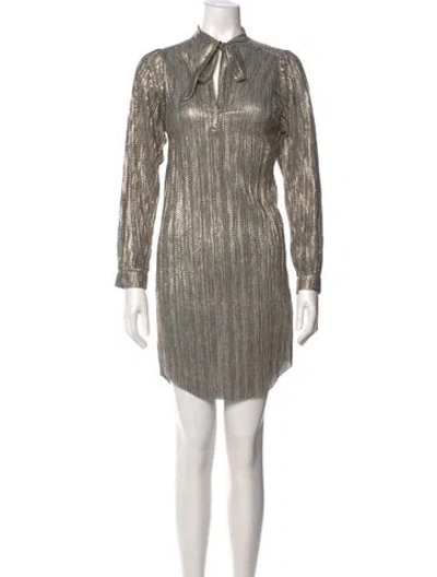 Pre-owned Sabina Musayev Striped Knee-length Dress In Gold
