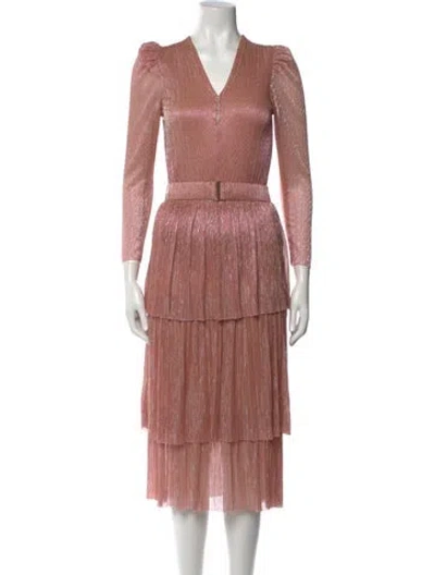 Pre-owned Sabina Musayev Striped Knee-length Dress In Pink