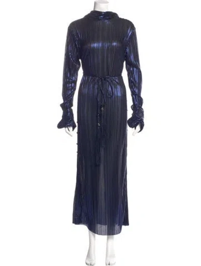 Pre-owned Sabina Musayev Striped Long Dress W/ Tags In Blue