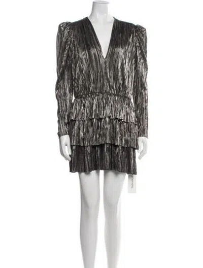 Pre-owned Sabina Musayev Striped Mini Dress In Black