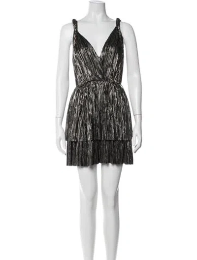 Pre-owned Sabina Musayev Striped Mini Dress In Black/metallic