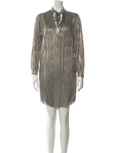 Pre-owned Sabina Musayev Striped Mini Dress In Gold