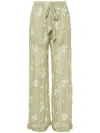 Sabina Musayev Jace Semi-sheer Wide-lega Trousers In Moss Green