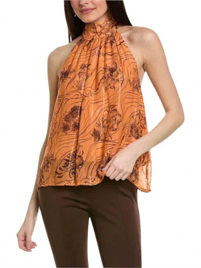 Sabina Musayev Tuli Top In Orange Print
