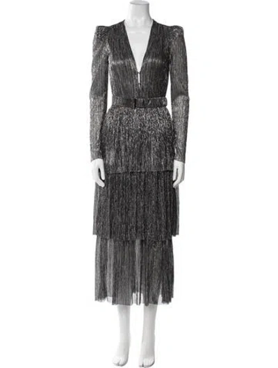 Pre-owned Sabina Musayev V-neck Long Dress In Multi