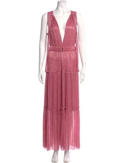 Pre-owned Sabina Musayev V-neck Long Dress In Pink