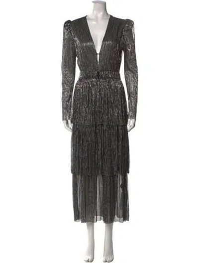 Pre-owned Sabina Musayev V-neck Long Dress W/ Tags In Multi