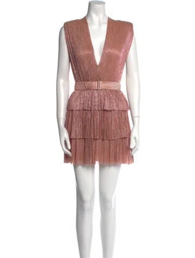 Pre-owned Sabina Musayev V-neck Mini Dress In Pink