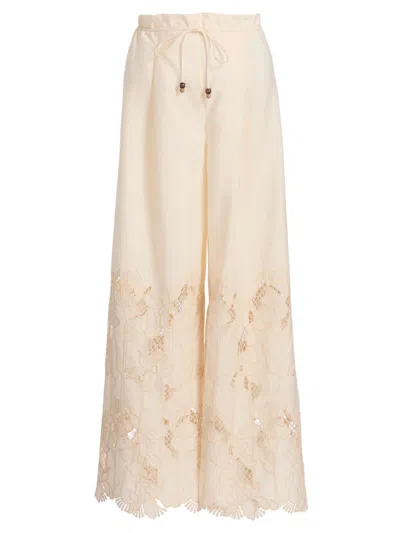 Sabina Musayev Women's Miguel Poplin Drawstring Pants In White