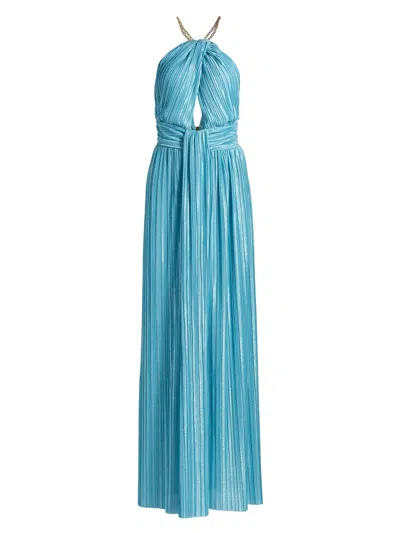 Sabina Musayev Women's Sophia Chain Trimmed Maxi Dress In Blue