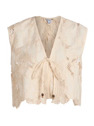 Sabina Musayev Women's Sorrento Guipure Lace Vest In Neutral