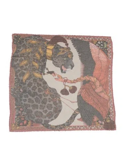 Pre-owned Sabina Savage Floral Print Scarf In Red