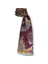 Sabina Savage Leopard-pattern Bird-print Scarf In Multi