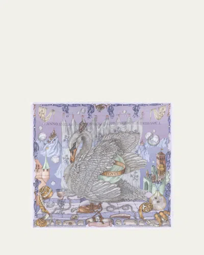 Sabina Savage The Celestial Steed Silk Twill Scarf In Purple