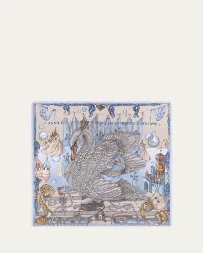 Sabina Savage The Celestial Steed Silk Twill Scarf In Yellow