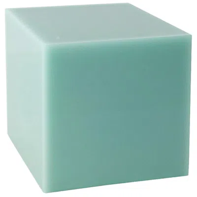 Pre-owned Sabine Marcelis Contemporary High Cast Resin Candy Cube Side Table Night Stand In Blue