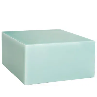Pre-owned Sabine Marcelis Contemporary Mint Candy Cube Low Side Table High Cast Resin In Blue