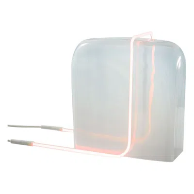 Pre-owned Sabine Marcelis Ligne Light 2, Pink Neon, White Glass, By , Glass Table Lamp