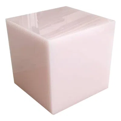Pre-owned Sabine Marcelis Pale Pink Candy Cube Contemporary Design Side Table Cast Resin