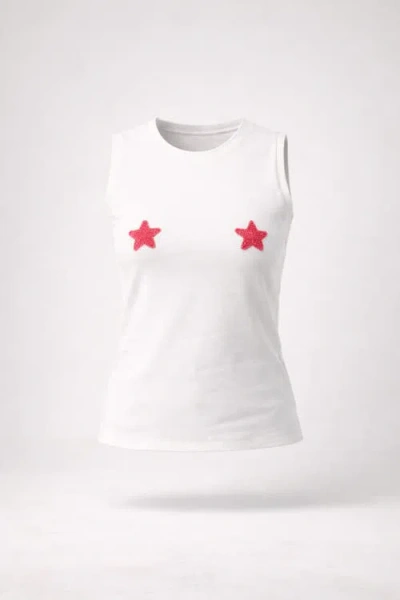 Sable Dos Estrellas Organic Cotton Graphic Tank In White