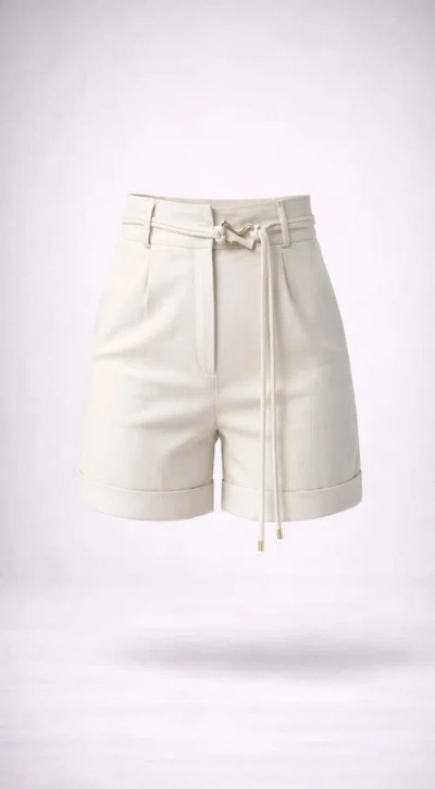 Sable Salina Linen-blend Paperbag-waist Shorts In White