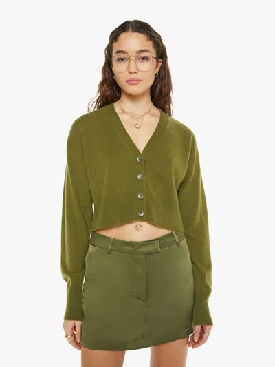 Sablyn Adele Cropped V-neck Cardigan Sweater In Olive