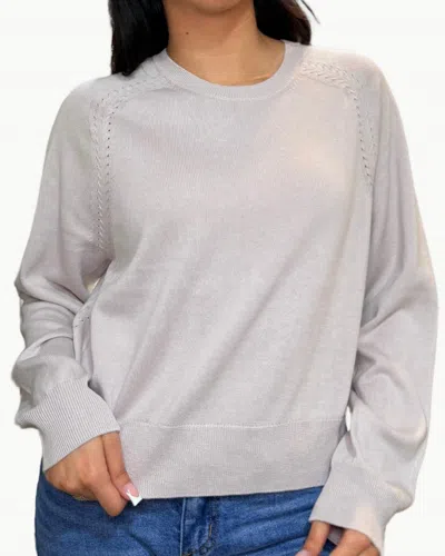 Sablyn Alek Relaxed Raglan Crewneck Sweater In Himalaya In Gray