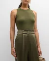 Sablyn Angie Cashmere Rib-knit Tank Top In Olive