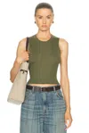 Sablyn Angie Cashmere Rib-knit Tank Top In Olive