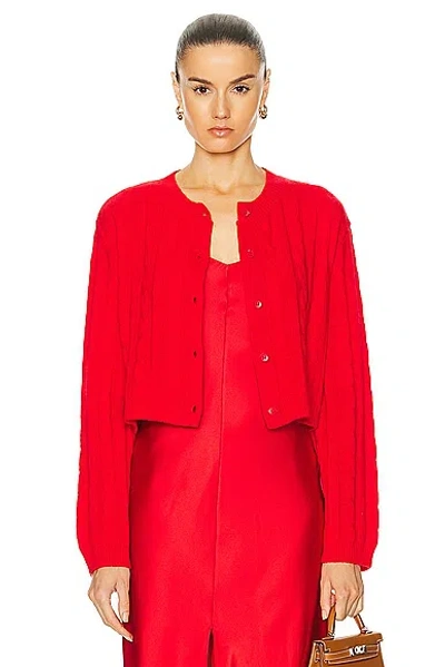 Sablyn Ash Cable Knit Cardigan In Scarlet