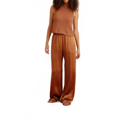 Sablyn Atticus Roll Neck Cropped Tank In Brown