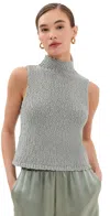 Sablyn Atticus Roll Neck Cropped Tank Eucalyptus In Eucalyptus