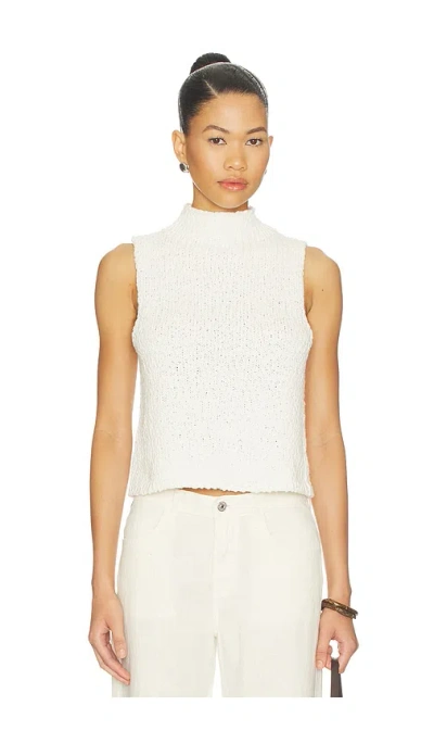 Sablyn Atticus Roll Neck Cropped Tank In White