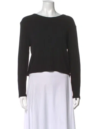 Pre-owned Sablyn Bateau Neckline Long Sleeve Top In Black