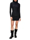 Sablyn Billie Mock Neck Long Sleeve Mini Dress In Black In Black