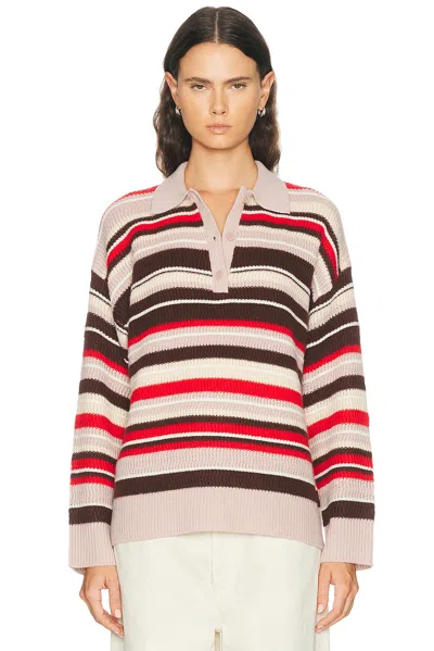 Sablyn Billie Relaxed Collared Sweater In Cinnabar Multi