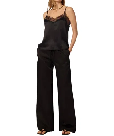 Sablyn Bobbi Lace Trim Silk Cami In Black