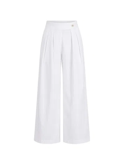 Sablyn Brooke Pleated Wide-leg Trousers In White