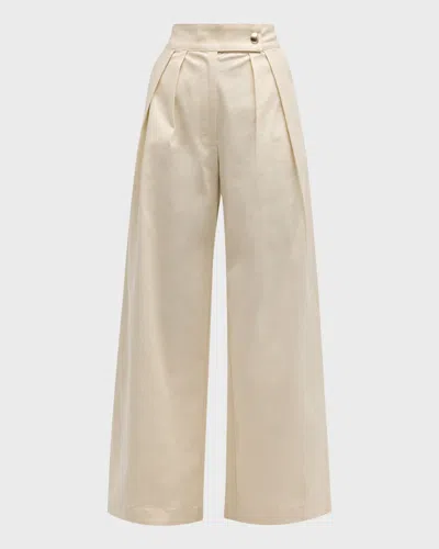 Sablyn Brooklyn Tailored Twill Pants In Gardenia