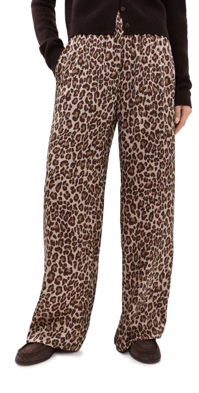 Sablyn Brynn High Rise Pull On Wide Leg Pants Dune/cinnabar In Animal Print