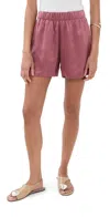 Sablyn Brynn Short High Rise Pull On Wide Leg Short In Silk Charmeuse Desert Bloom