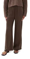 Sablyn Brynn Silk High Rise Pull On Wide Leg Pants Swiss Brown In Brown