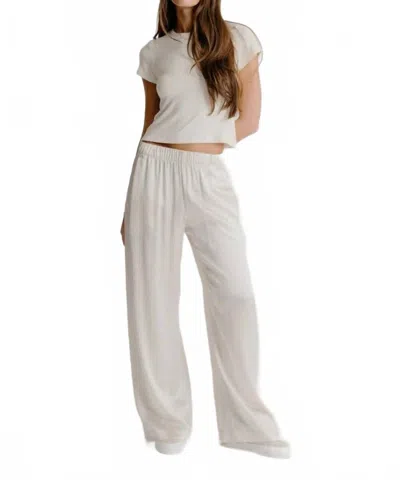 Sablyn Brynn Silk Wide Leg Pant In Gardenia In White