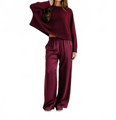 Sablyn Brynn Wide Leg Pant In Bordeaux In Red