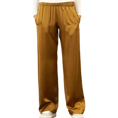 Sablyn Brynn Wide Leg Pant In Matte Gold In Brown