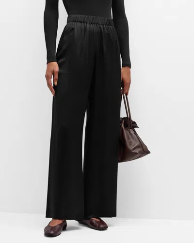 Sablyn Brynn Wide-leg Silk Pants In Black
